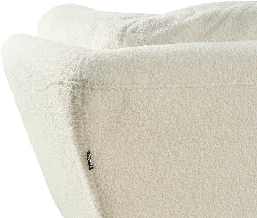 Beliani 3 vietų sofa LENVIK, buklė audinys, balta