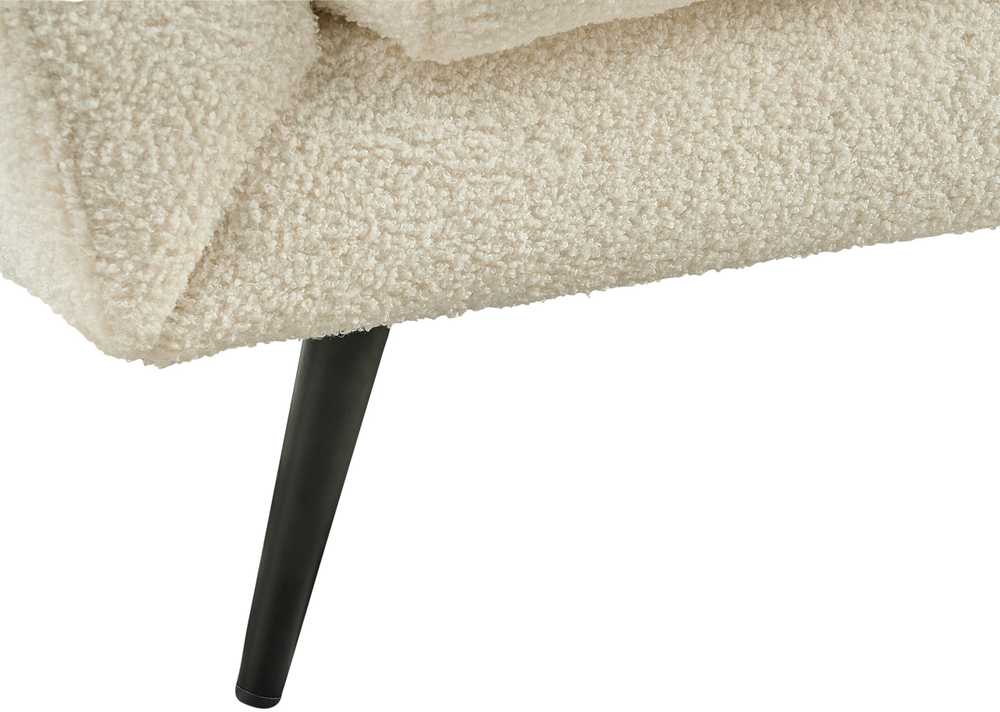Beliani 3 vietų sofa LENVIK, buklė audinys, balta