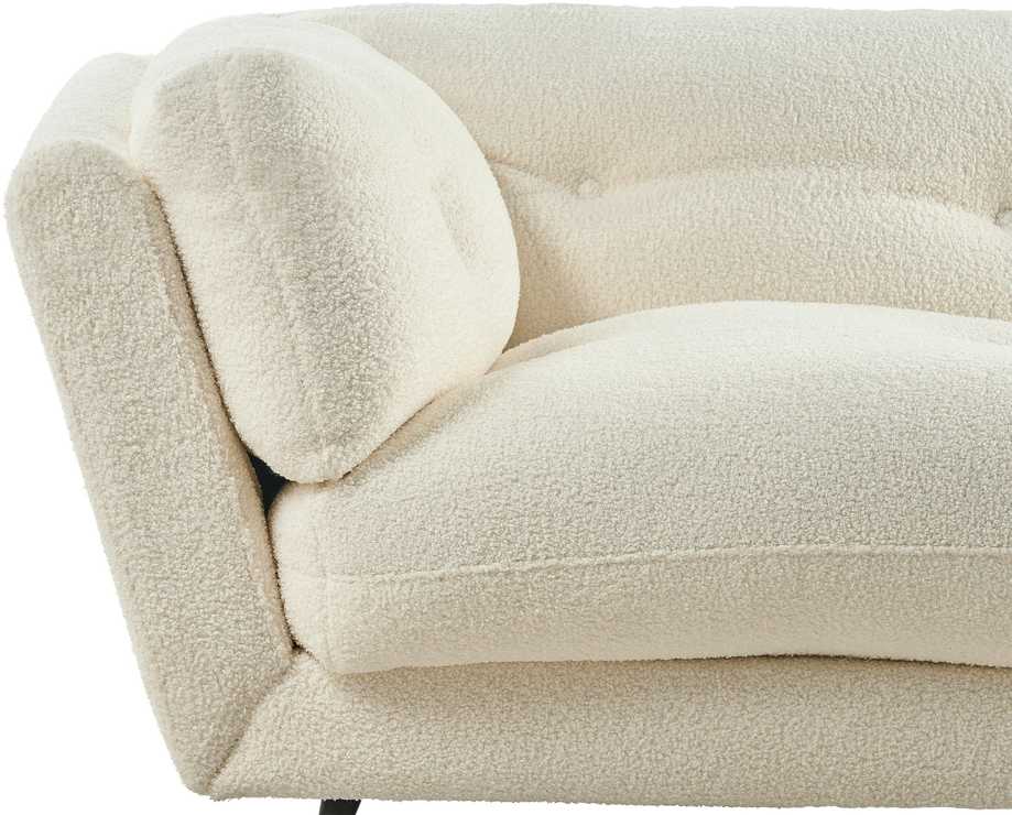 Beliani 3 vietų sofa LENVIK, buklė audinys, balta