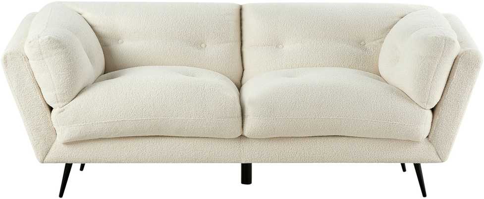 Beliani 3 vietų sofa LENVIK, buklė audinys, balta