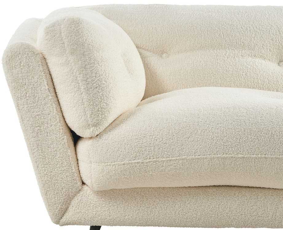 Beliani 3 vietų sofa LENVIK, buklė audinys, balta