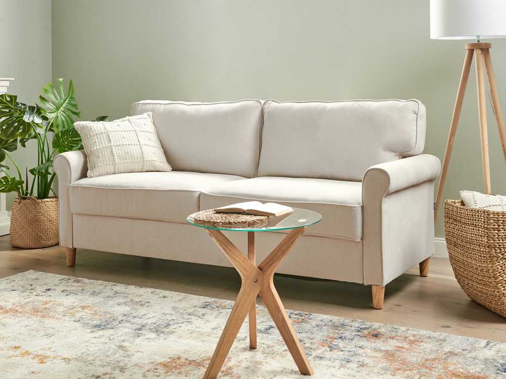 Beliani 3 vietų sofa RONNEBY smėlio spalvos