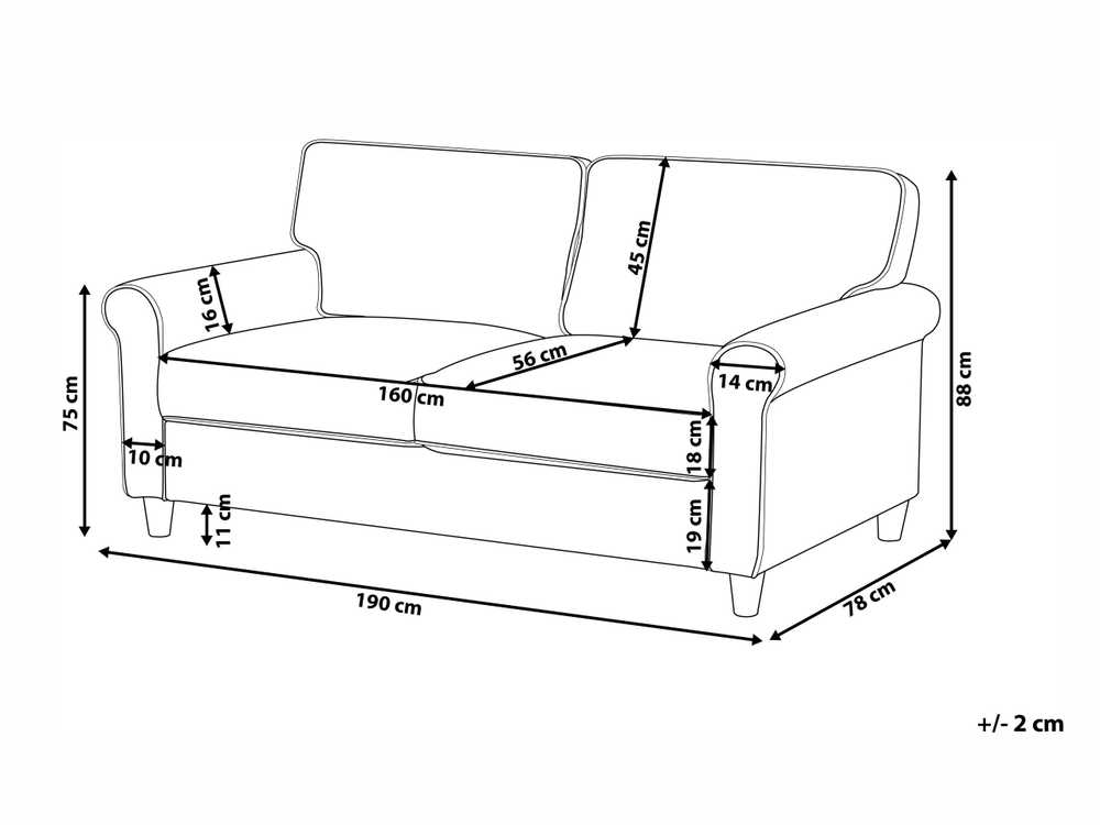 Beliani 3 vietų sofa RONNEBY smėlio spalvos