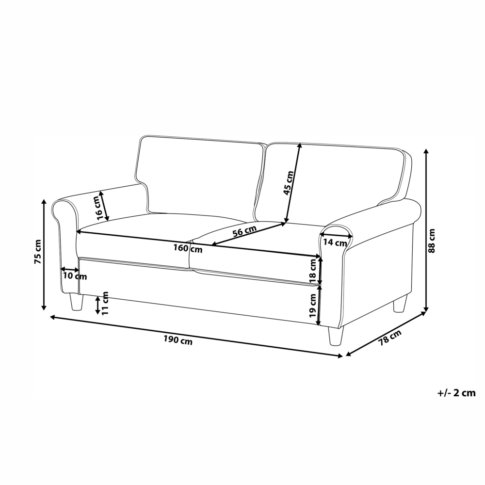 Beliani 3 vietų sofa RONNEBY smėlio spalvos
