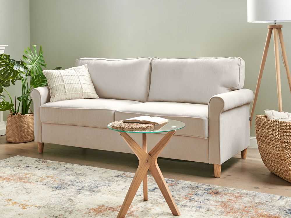 Beliani 3 vietų sofa RONNEBY smėlio spalvos