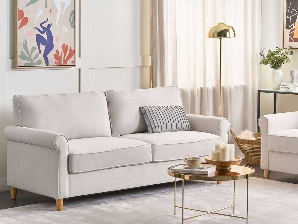 Beliani 3 vietų sofa RONNEBY smėlio spalvos