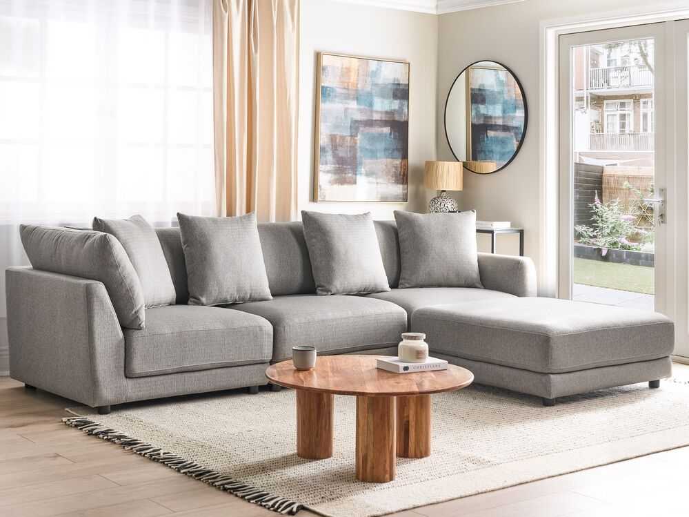 Beliani 3 vietų sofa SIGTUNA šviesiai pilka