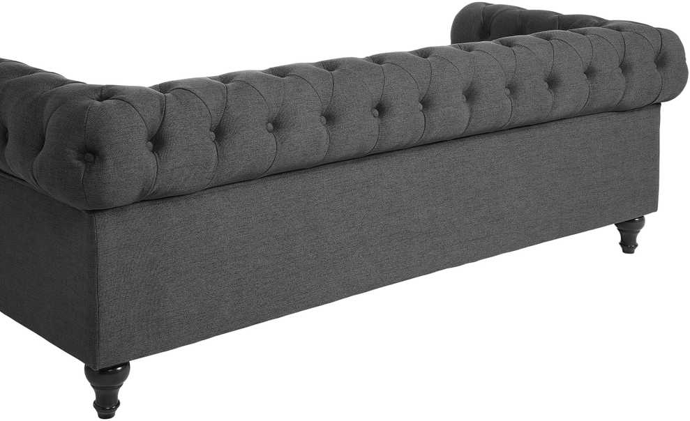 Beliani Trijų vietų sofa CHESTERFIELD Pilka