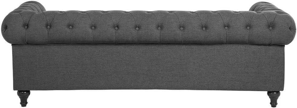 Beliani Trijų vietų sofa CHESTERFIELD Pilka