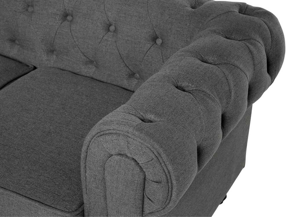 Beliani Trijų vietų sofa CHESTERFIELD Pilka