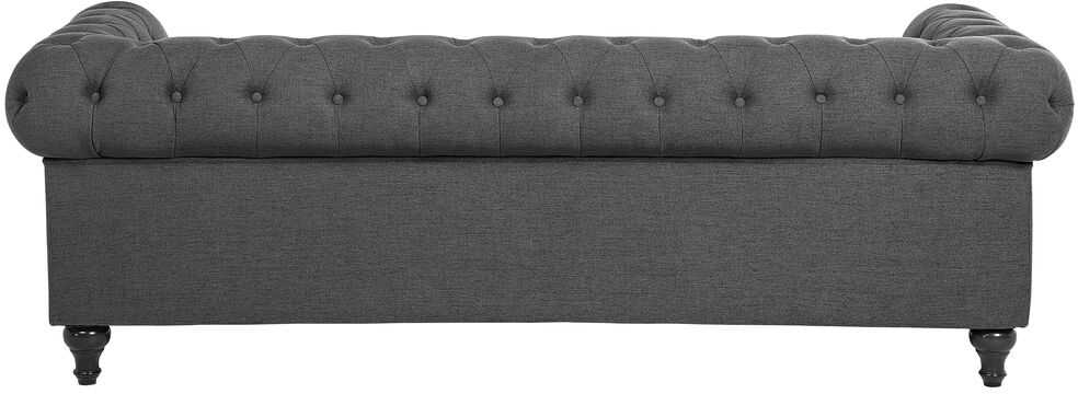 Beliani Trijų vietų sofa CHESTERFIELD Pilka