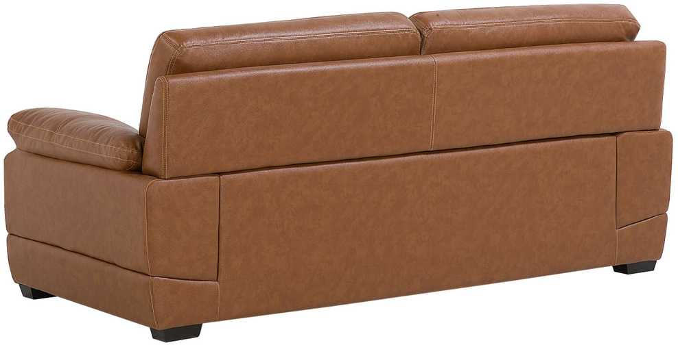 Beliani Trivietė sofa HORTEN Natūrali oda Auksinė ruda