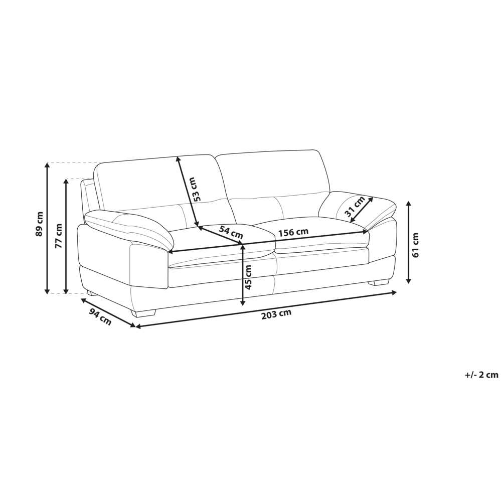 Beliani Trivietė sofa HORTEN Natūrali oda Auksinė ruda