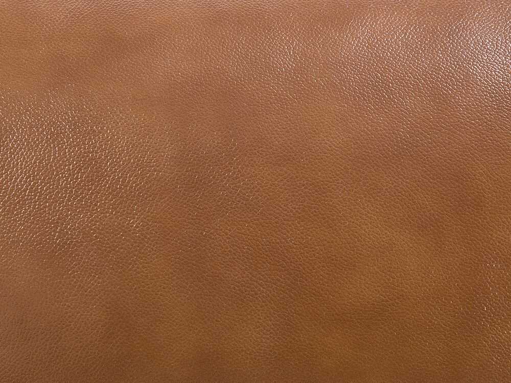 Beliani Trivietė sofa HORTEN Natūrali oda Auksinė ruda