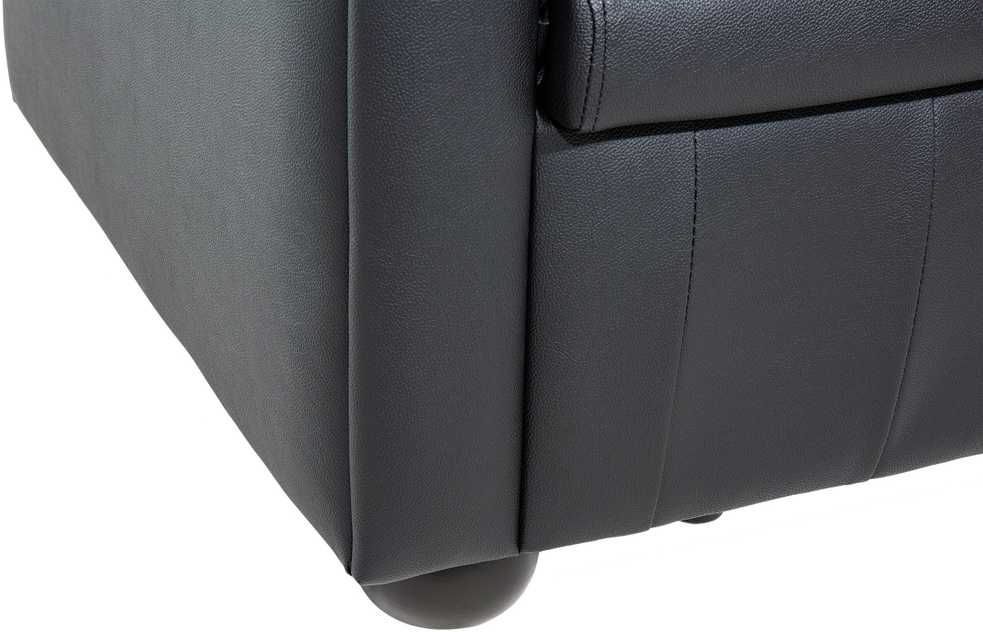 Beliani Trivietė sofa CHESTERFIELD Natūrali oda Juoda