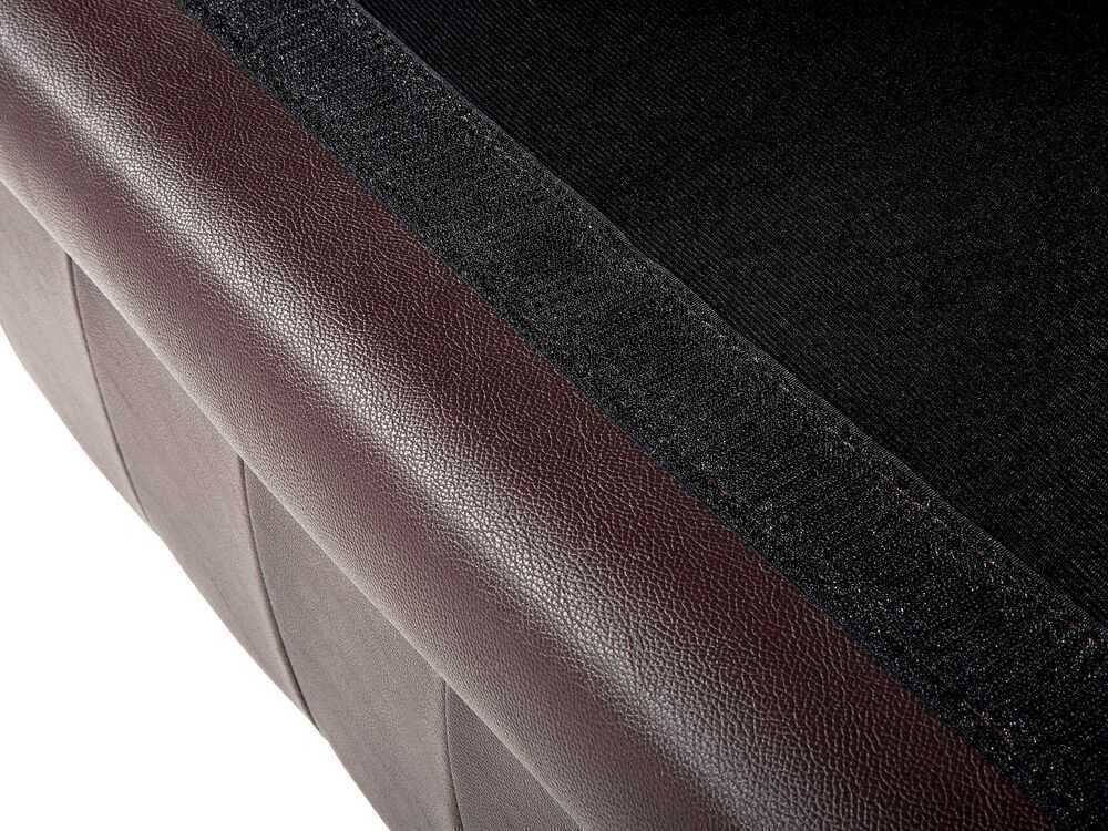 Beliani Trijų vietų sofa CHESTERFIELD Natūrali oda Ruda