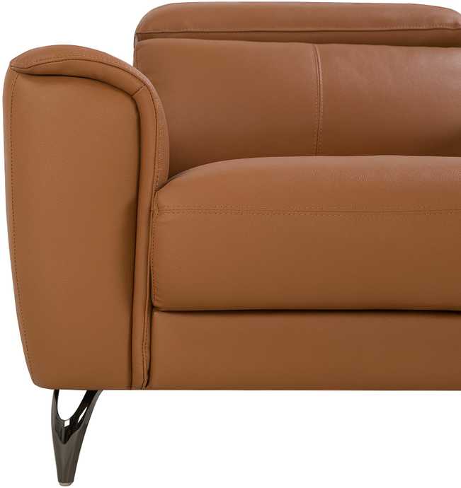 Beliani Trivietė sofa NARWIK Natūrali oda, auksinės rudos spalvos