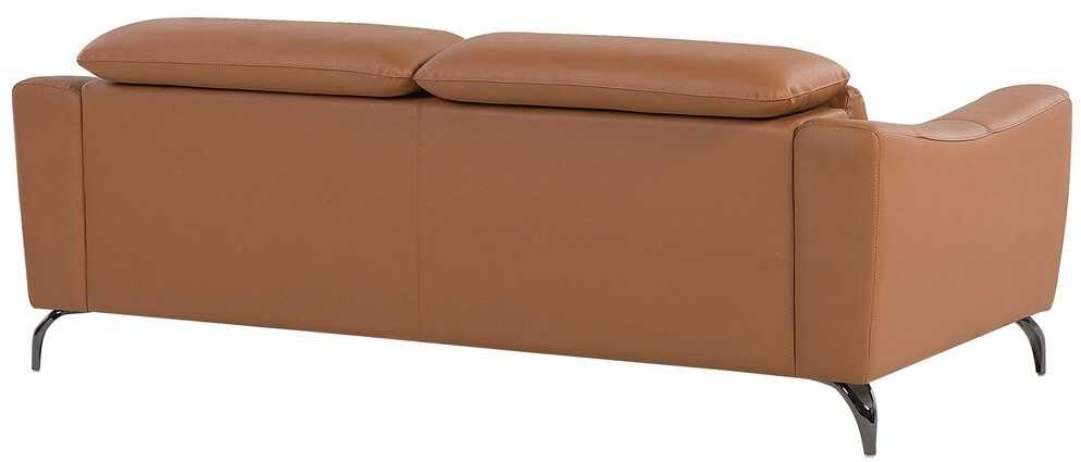 Beliani Trivietė sofa NARWIK Natūrali oda, auksinės rudos spalvos