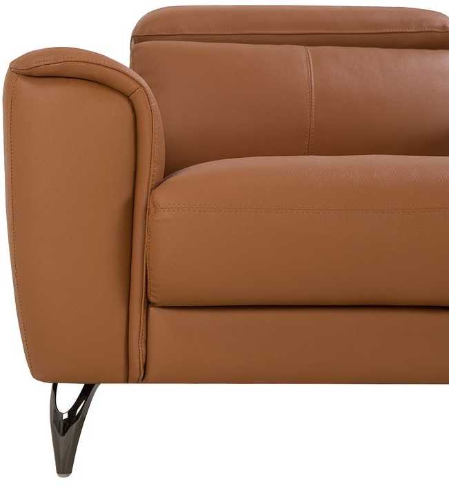 Beliani Trivietė sofa NARWIK Natūrali oda, auksinės rudos spalvos