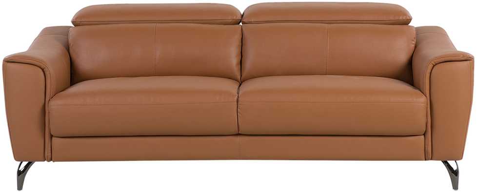 Beliani Trivietė sofa NARWIK Natūrali oda, auksinės rudos spalvos
