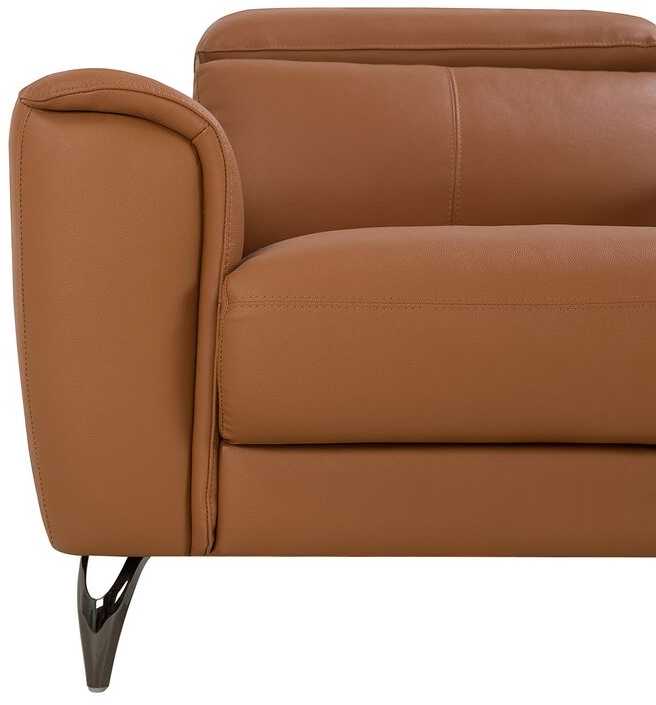 Beliani Trivietė sofa NARWIK Natūrali oda, auksinės rudos spalvos