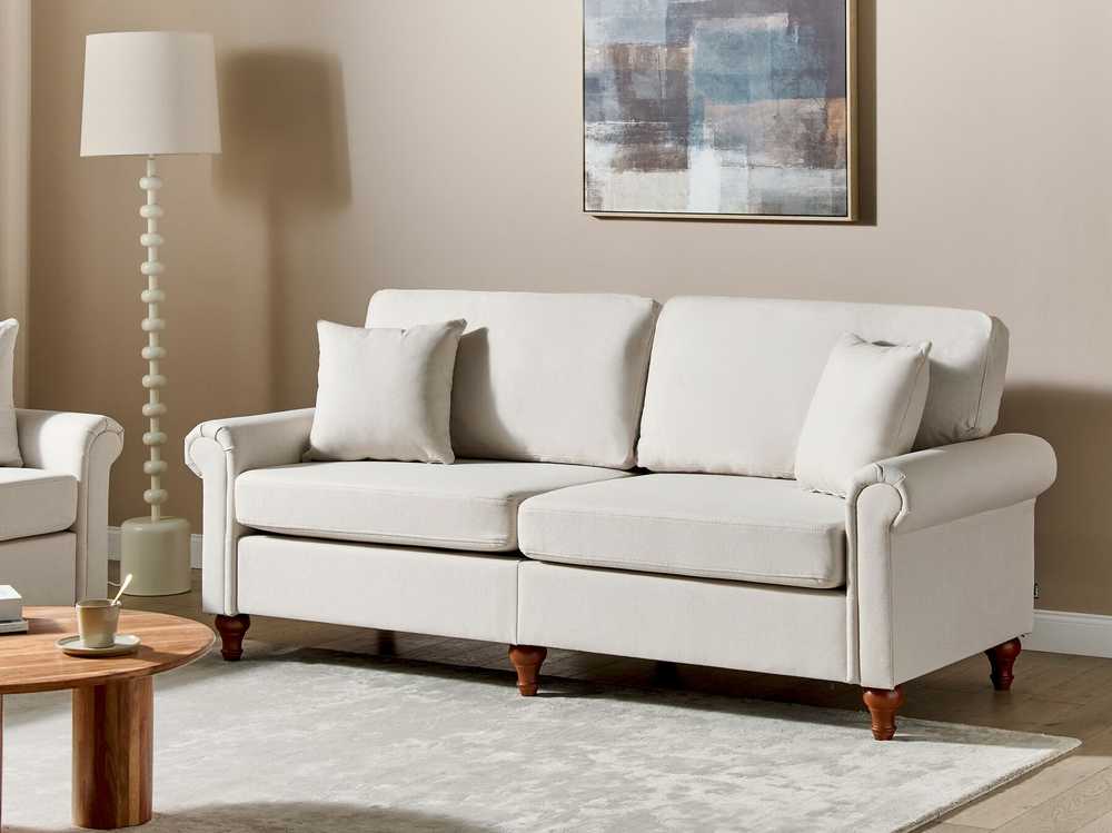 Beliani Trijų vietų sofa GINNERUP, šviesiai smėlinė