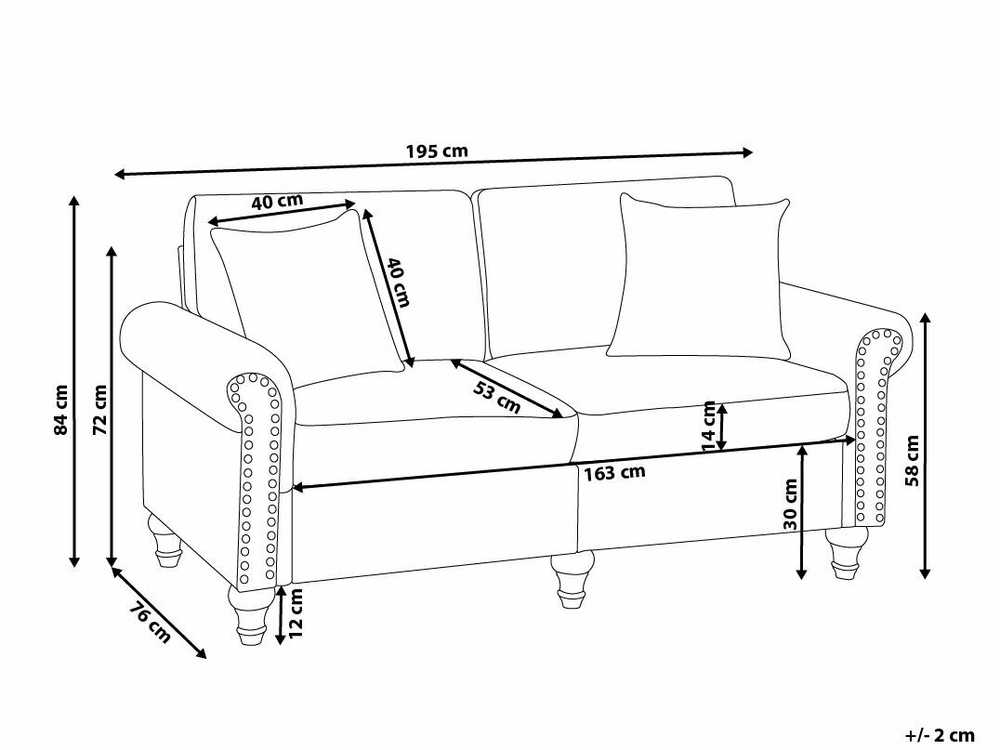 Beliani Trijų vietų sofa GINNERUP, šviesiai smėlinė