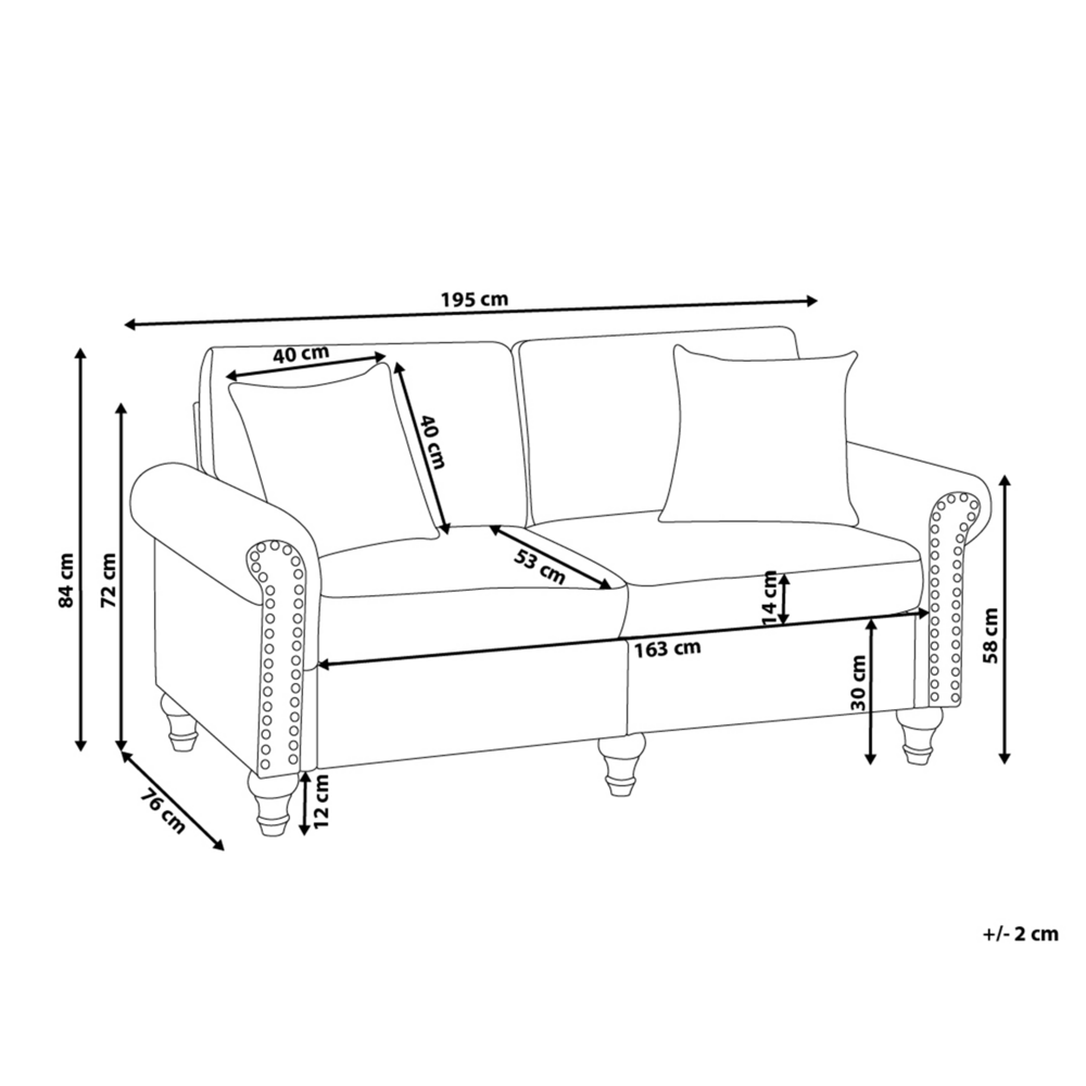 Beliani Trijų vietų sofa GINNERUP, šviesiai smėlinė