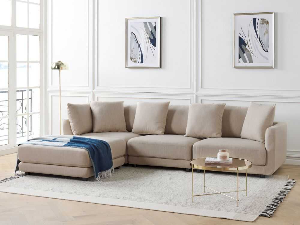 Beliani 3 vietų sofa SIGTUNA, smėlio spalvos
