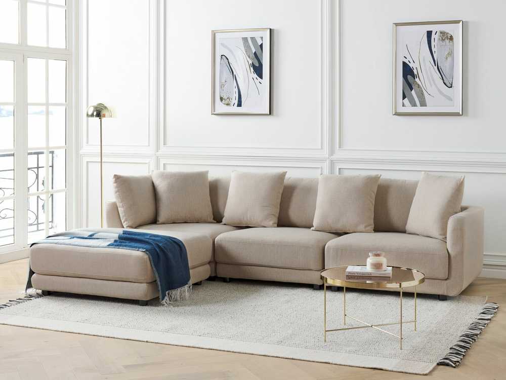 Beliani 3 vietų sofa SIGTUNA, smėlio spalvos