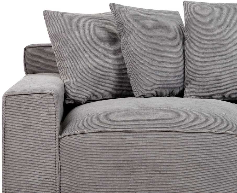 Beliani Trivietė sofa VISKAN, velvetinis audinys, tamsiai pilka