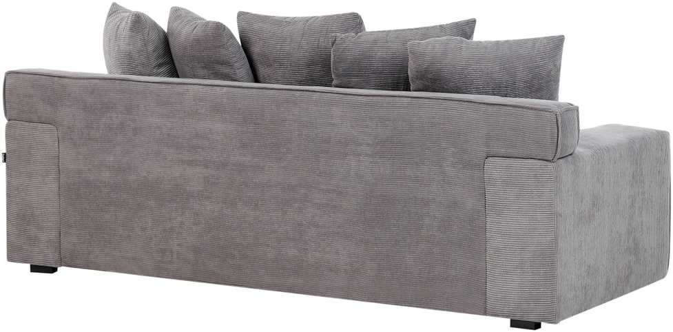 Beliani Trivietė sofa VISKAN, velvetinis audinys, tamsiai pilka