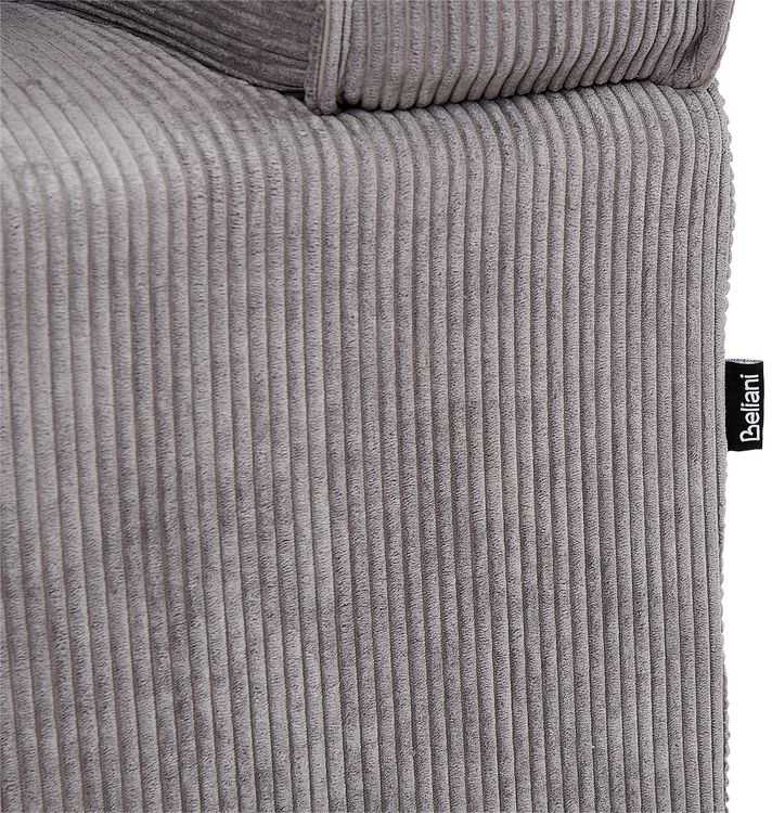 Beliani Trivietė sofa VISKAN, velvetinis audinys, tamsiai pilka