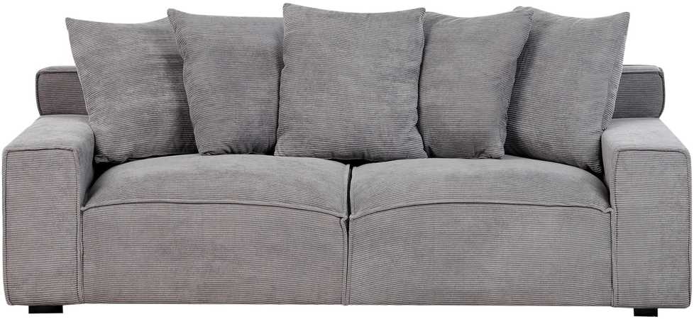 Beliani Trivietė sofa VISKAN, velvetinis audinys, tamsiai pilka