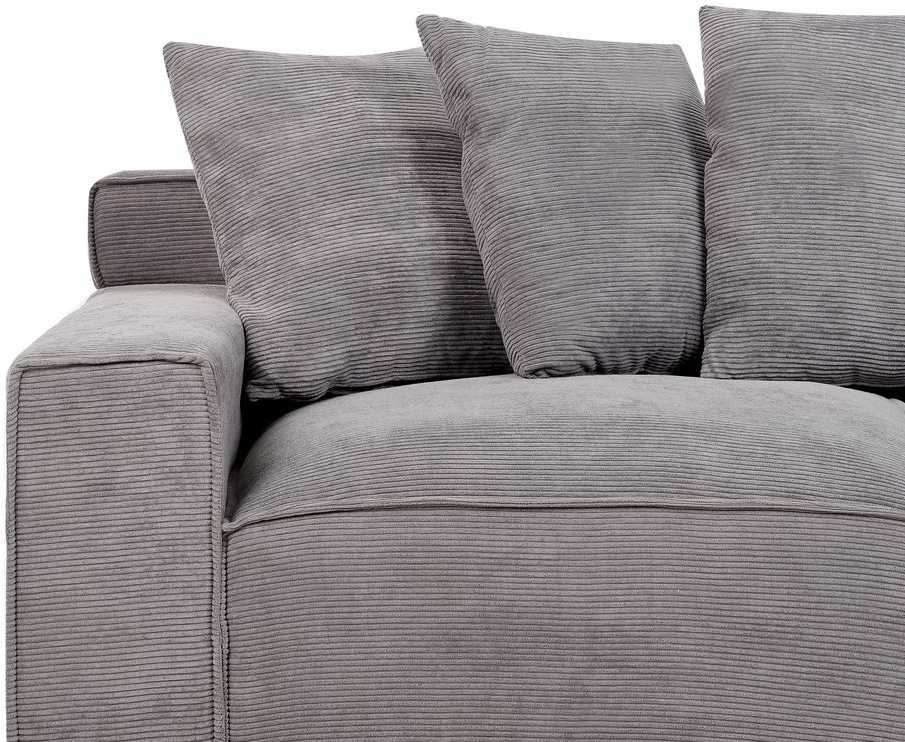 Beliani Trivietė sofa VISKAN, velvetinis audinys, tamsiai pilka