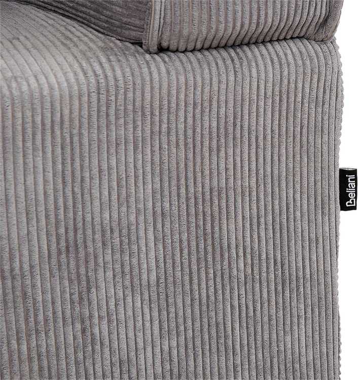 Beliani Trivietė sofa VISKAN, velvetinis audinys, tamsiai pilka