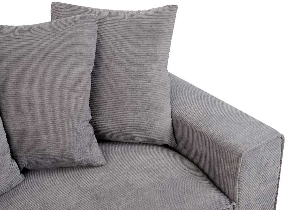 Beliani Trivietė sofa VISKAN, velvetinis audinys, tamsiai pilka