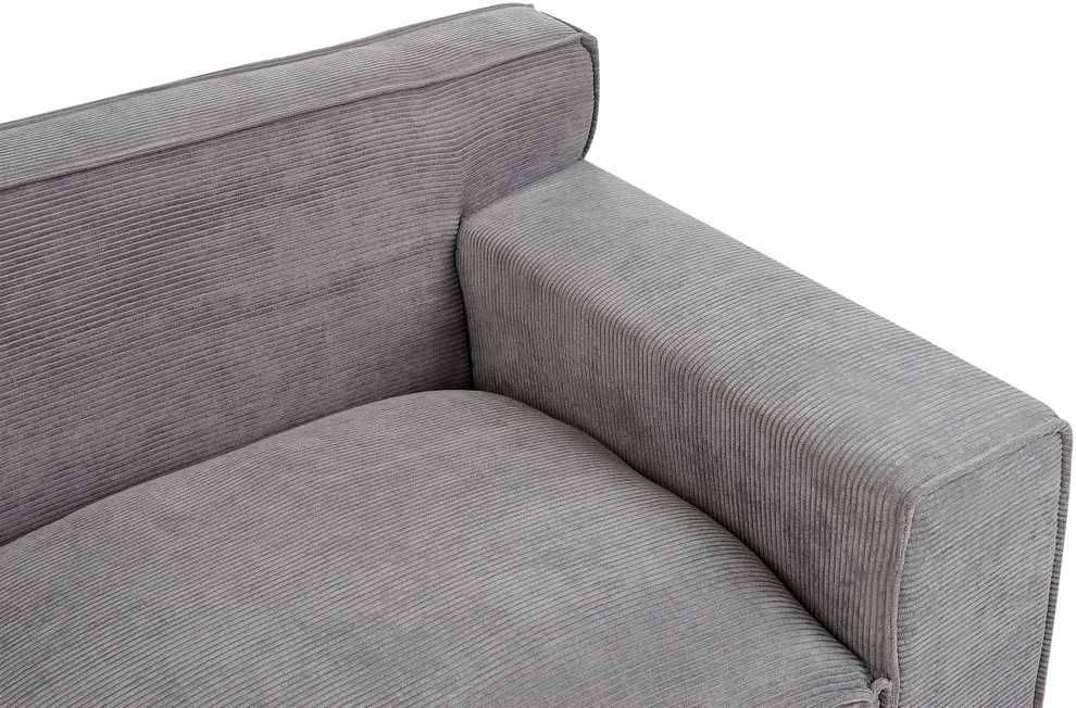 Beliani Trivietė sofa VISKAN, velvetinis audinys, tamsiai pilka