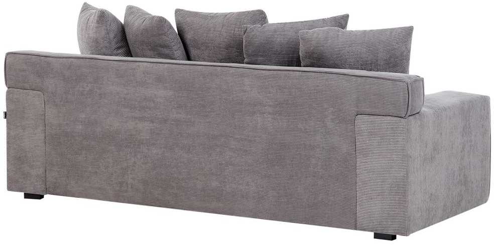 Beliani Trivietė sofa VISKAN, velvetinis audinys, tamsiai pilka