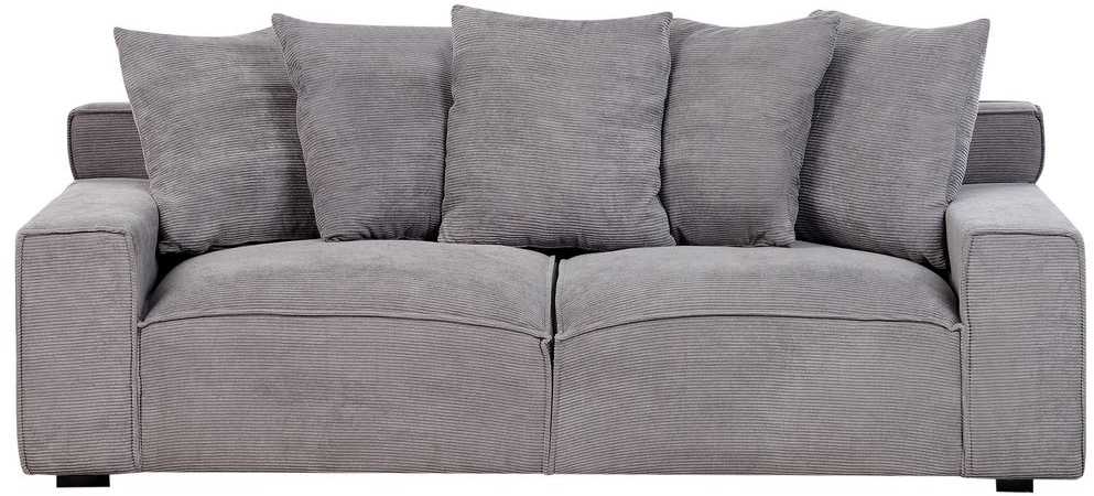 Beliani Trivietė sofa VISKAN, velvetinis audinys, tamsiai pilka