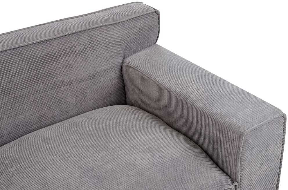 Beliani Trivietė sofa VISKAN, velvetinis audinys, tamsiai pilka