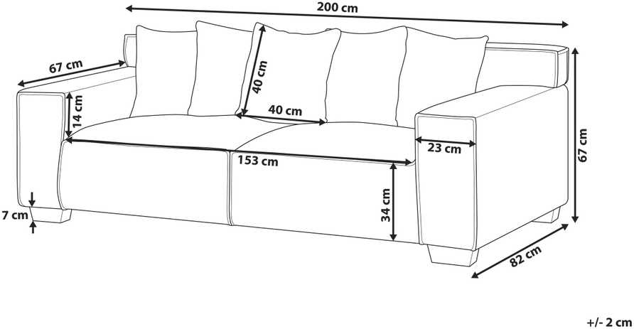 Beliani 3 vietų sofa VISKAN Velvetinis šviesiai smėlio spalvos