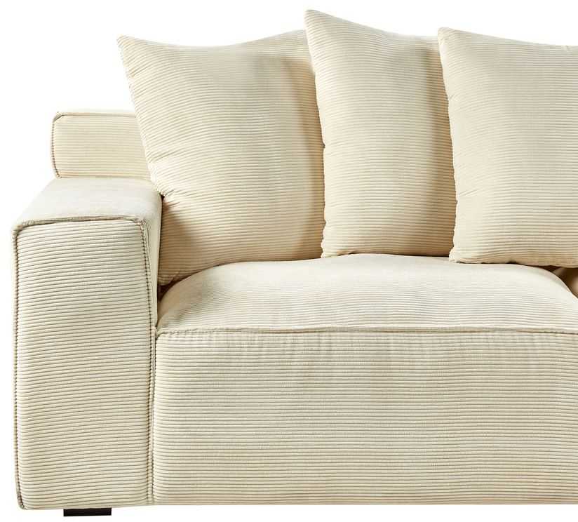 Beliani 3 vietų sofa VISKAN Velvetinis šviesiai smėlio spalvos