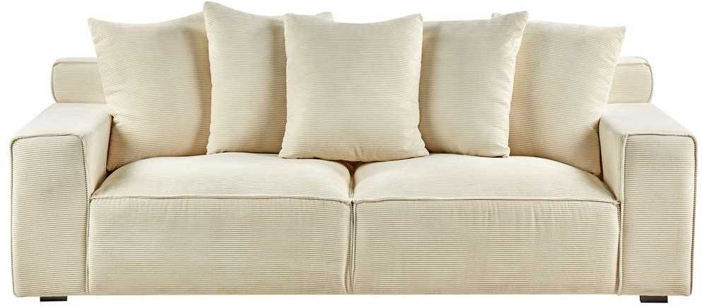 Beliani 3 vietų sofa VISKAN Velvetinis šviesiai smėlio spalvos