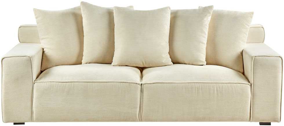 Beliani 3 vietų sofa VISKAN Velvetinis šviesiai smėlio spalvos