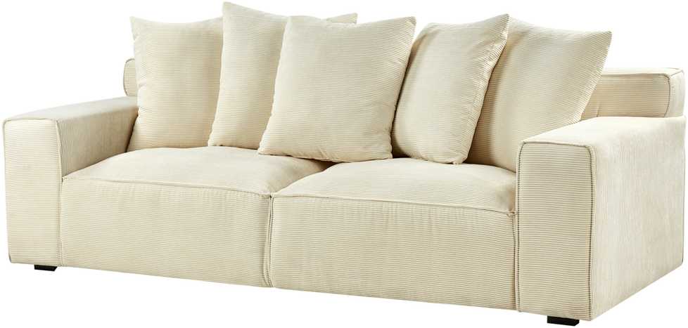 Beliani 3 vietų sofa VISKAN Velvetinis šviesiai smėlio spalvos