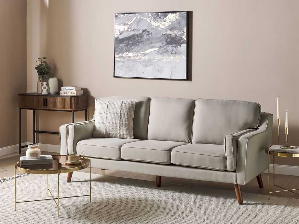 Beliani 3 vietų sofa LOKKA, smėlio spalvos