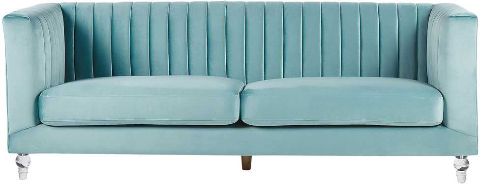 Beliani 3 vietų sofa ARVIKA aksominė mėlyna