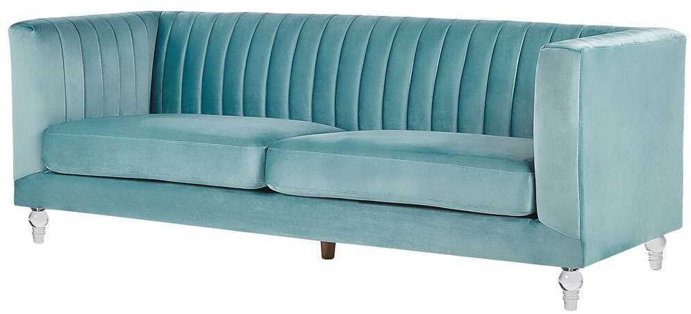 Beliani 3 vietų sofa ARVIKA aksominė mėlyna