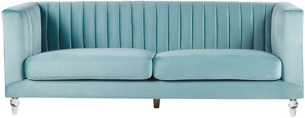 Beliani 3 vietų sofa ARVIKA aksominė mėlyna